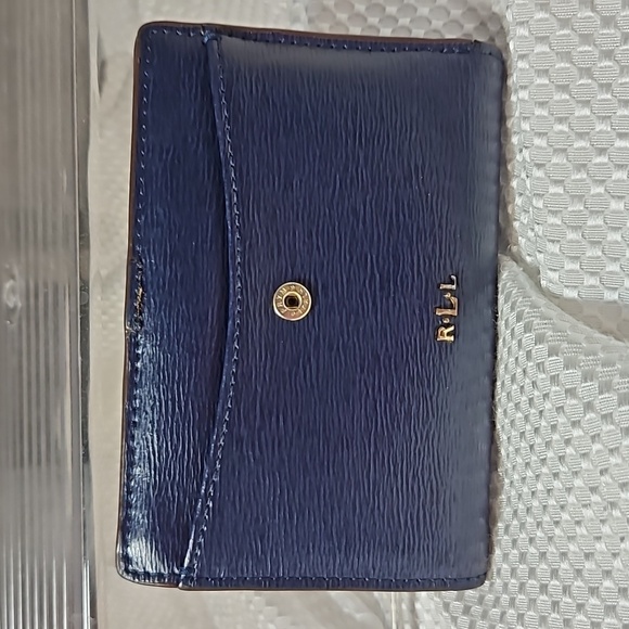 LAUREN RALPH LAUREN NAVY CARD CASE WALLET FOR WOMEN - Picture 1 of 11